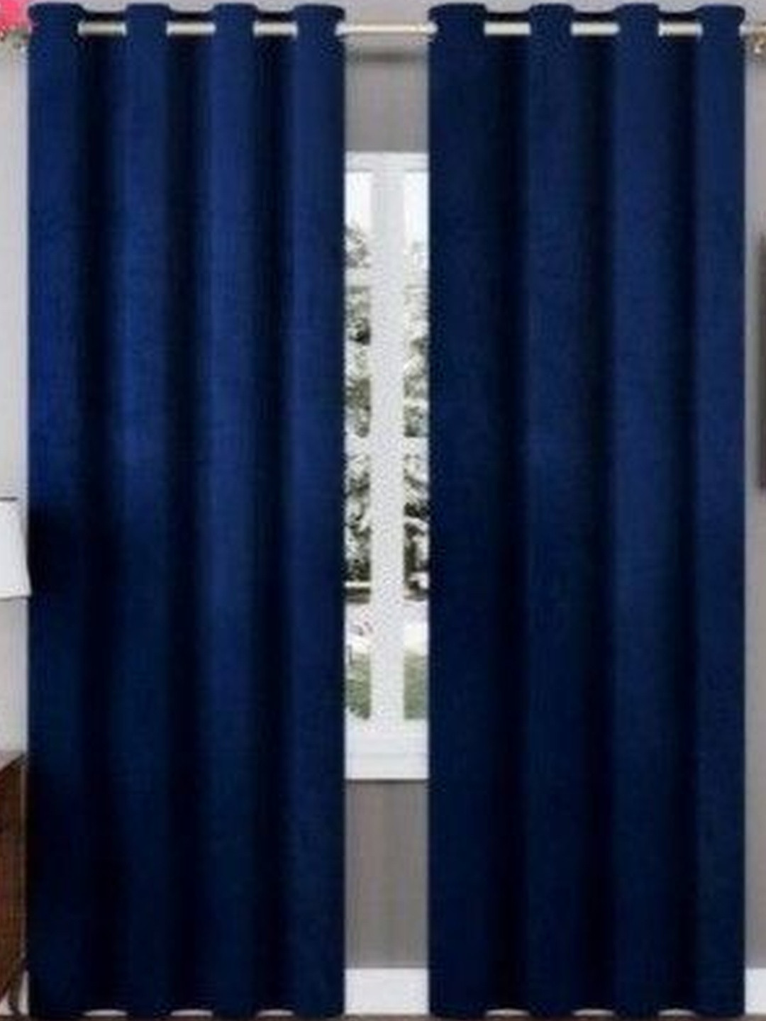 Myntra Elegant Homes Navy Blue Window Curtain