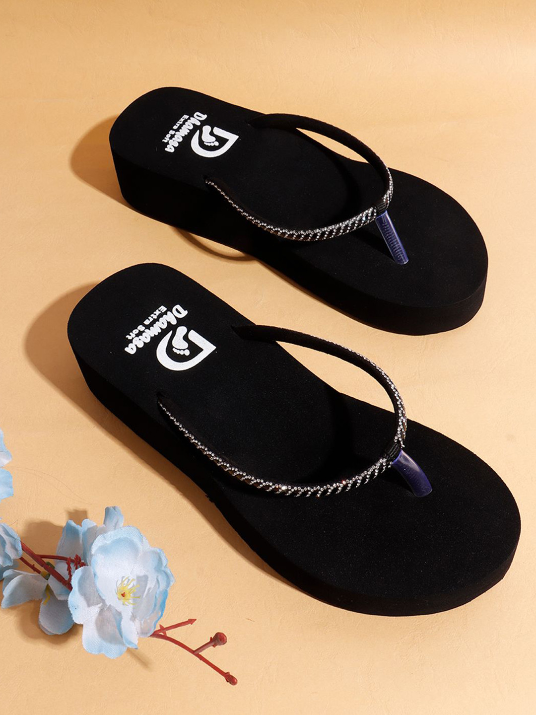 DHAMASA Women Embellished Thong Flip-Flops