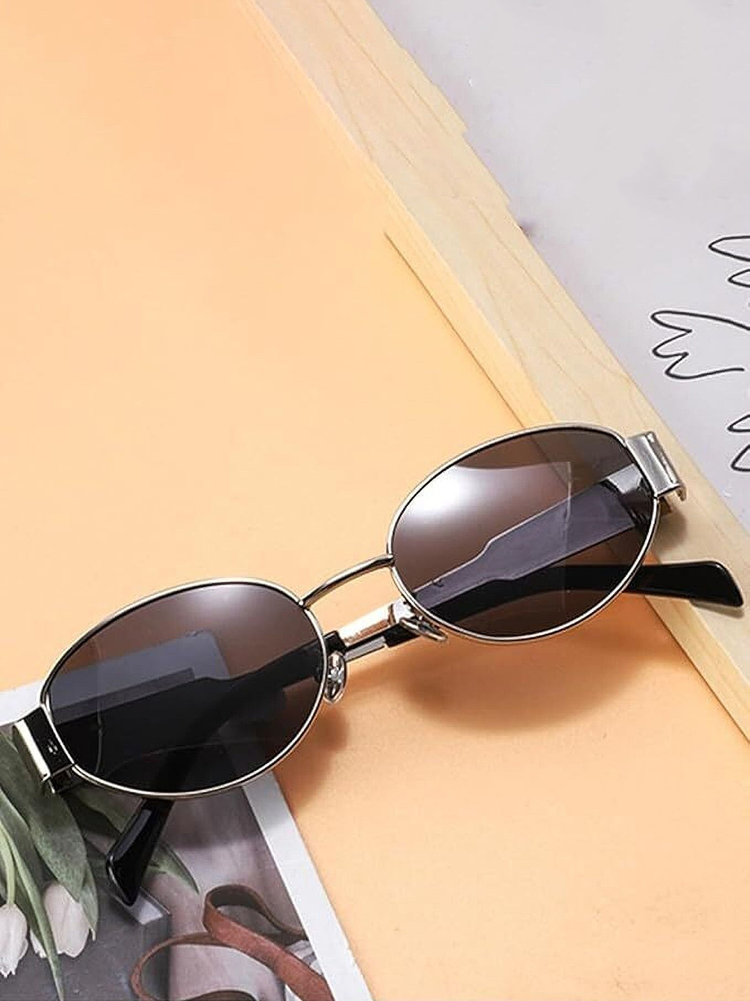 EYMEN I Women Polarised and UV Protected Lens Oval Sunglasses eym_IOval@Silver_Black