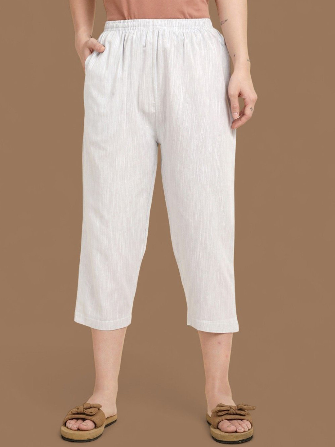 Esplendido Women Pure Cotton Straight-Leg Lounge Capri
