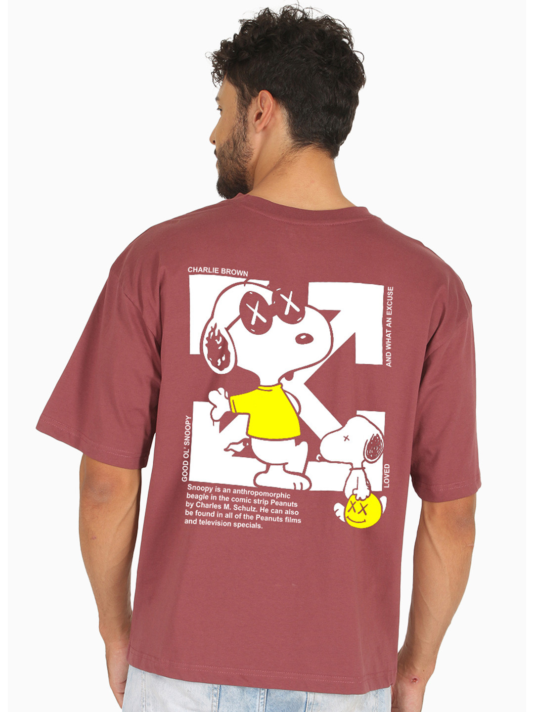 PRONK Snoopy Comic Print Oversized Cotton T-Shirt