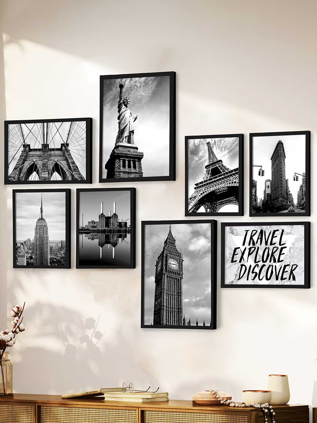 Art Street Paper 8 Piece Wall Rectangle Photographs Wall Art -33 x 52In