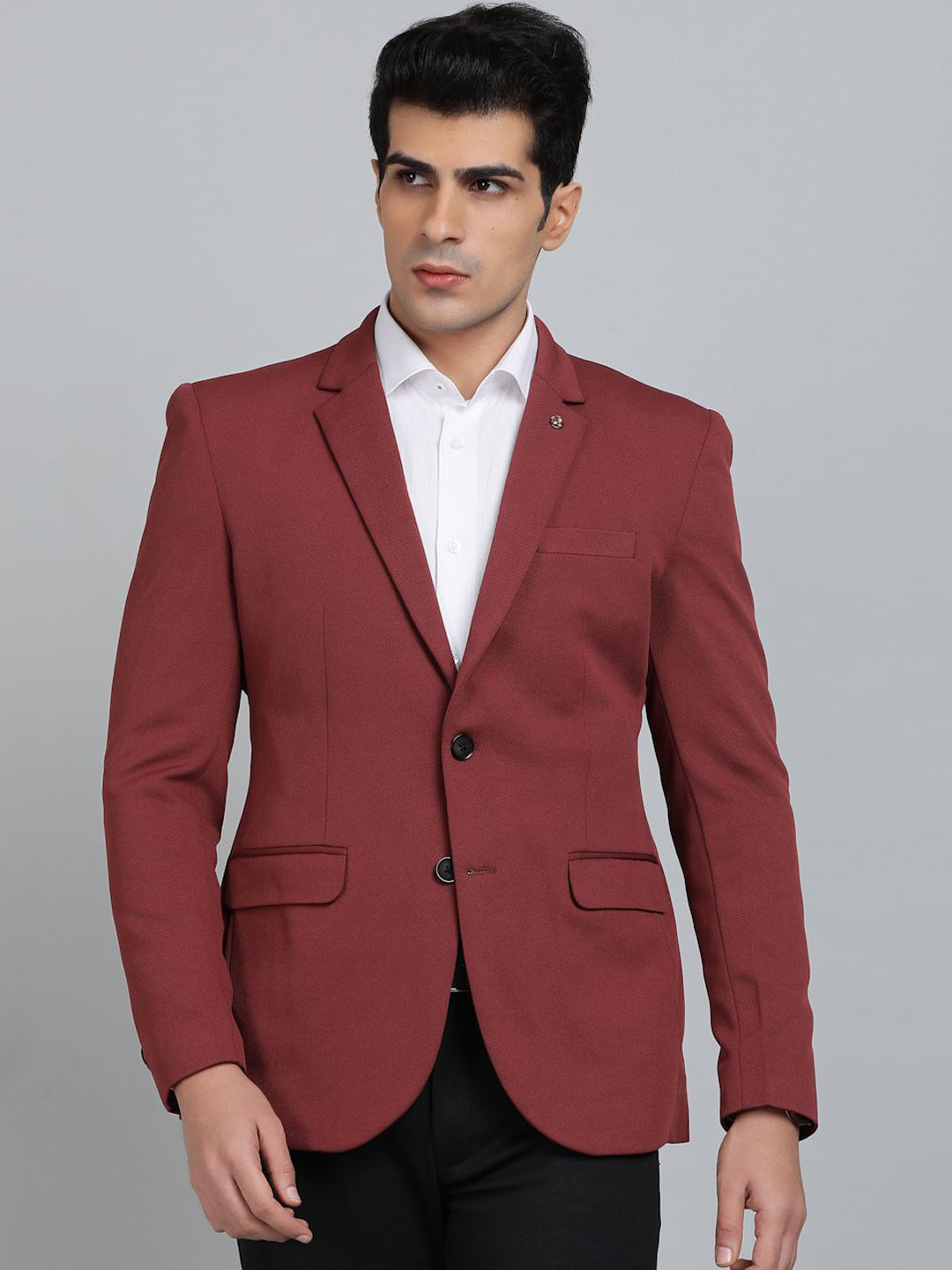 JB STUDIO Notched Lapel Long Sleeves Single Breasted Blazer