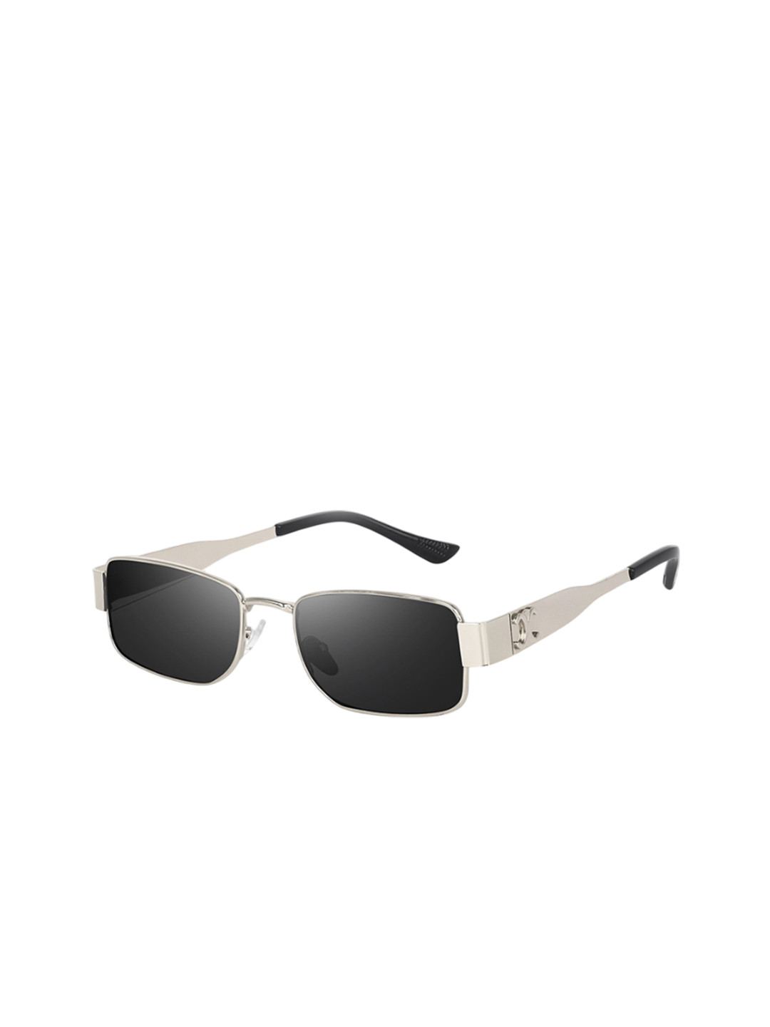 EYMEN I Unisex Rectangle Polarised & UV Protected Sunglasses Lens ADEA JD_013 Silver Black