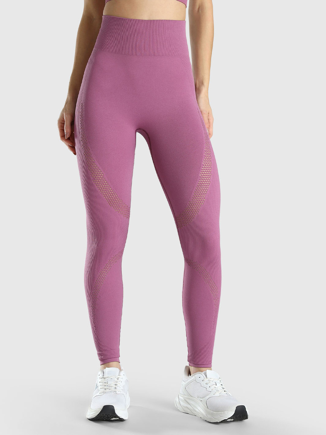 Musclemind Dry Fit High Rise Ankle Length Gym Seamless Workout Tights