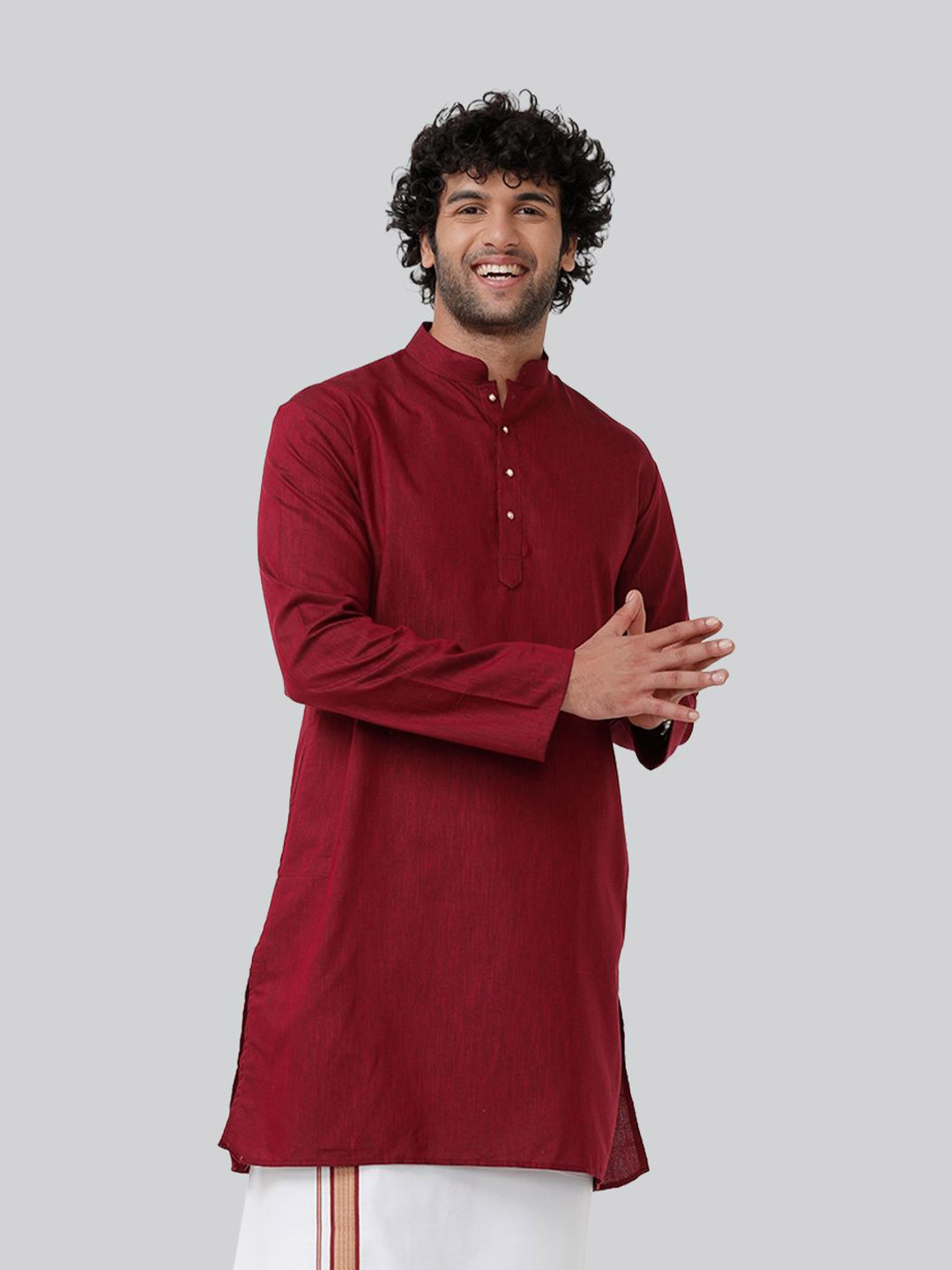 UATHAYAM Mens Exotic Red Long Kurta