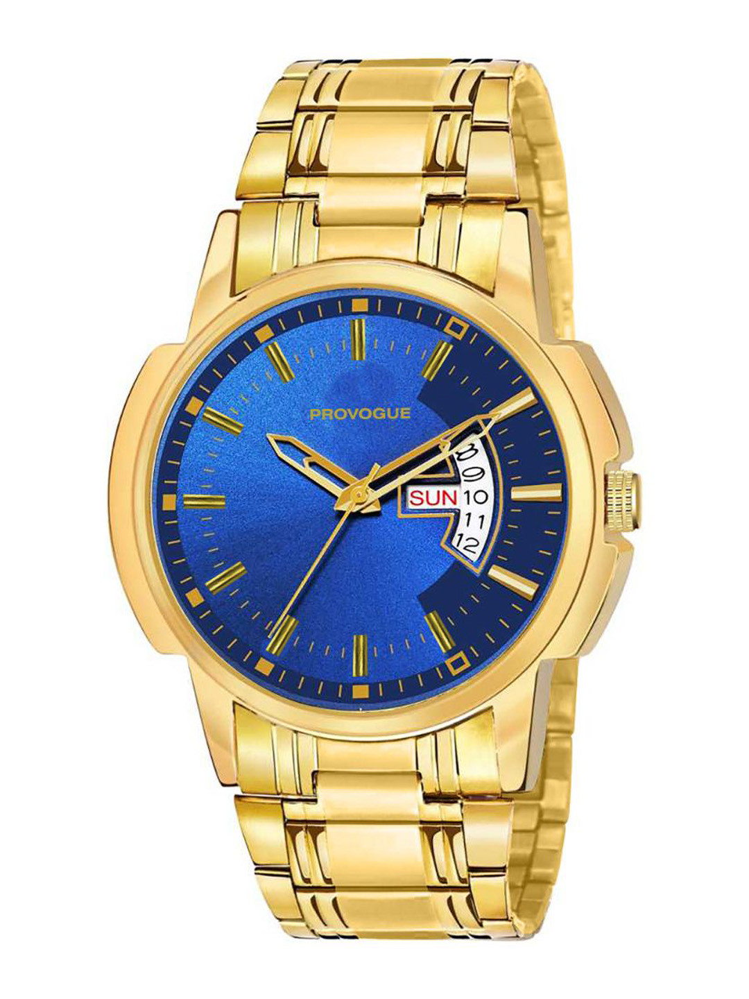 Provogue Men Stainless Steel Straps & Dial Analogue Watch SK-PG-4011-BLUE-GLD