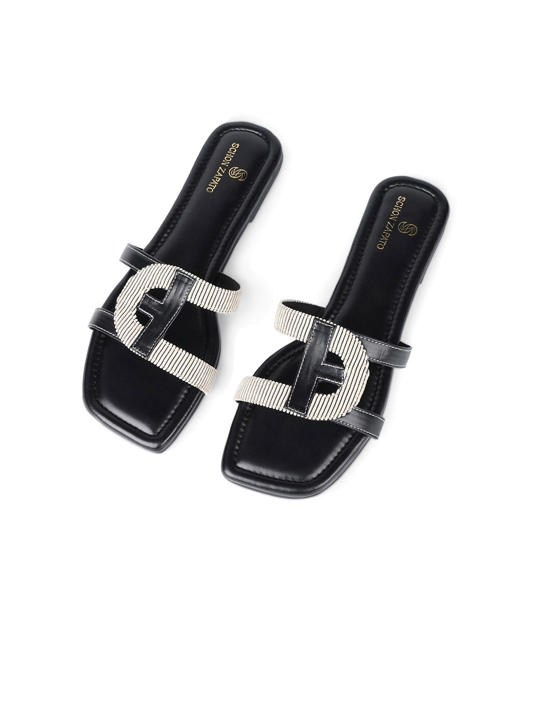 Schon Zapato Women Black Quadroy Flats