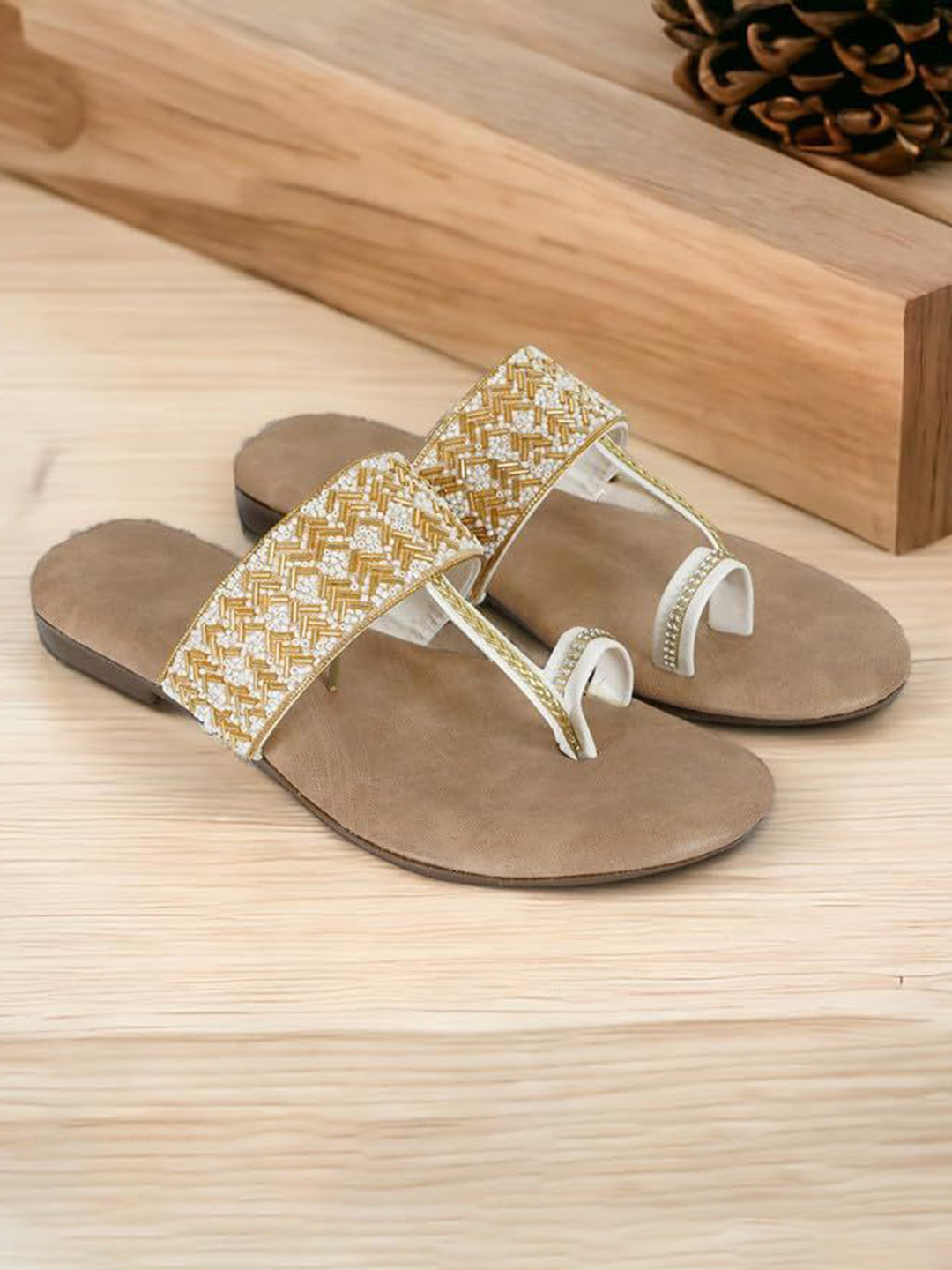 DFR Women Beaded One-Toe Flats