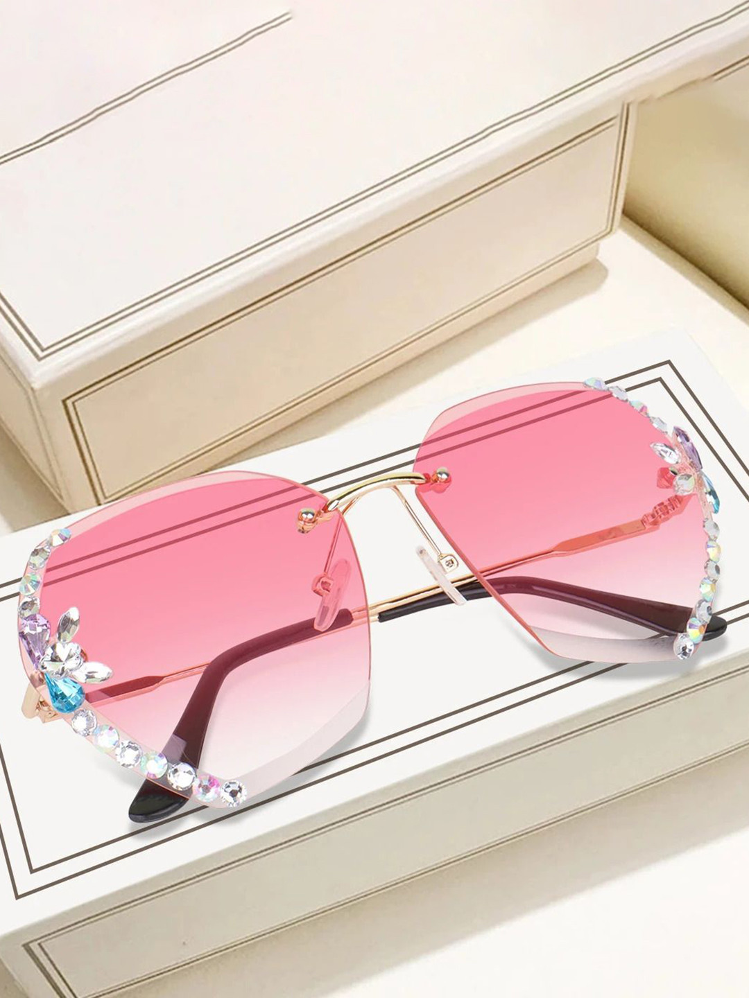 EYMEN I Polarised and UV Protected Lens Embellished Sunglasses