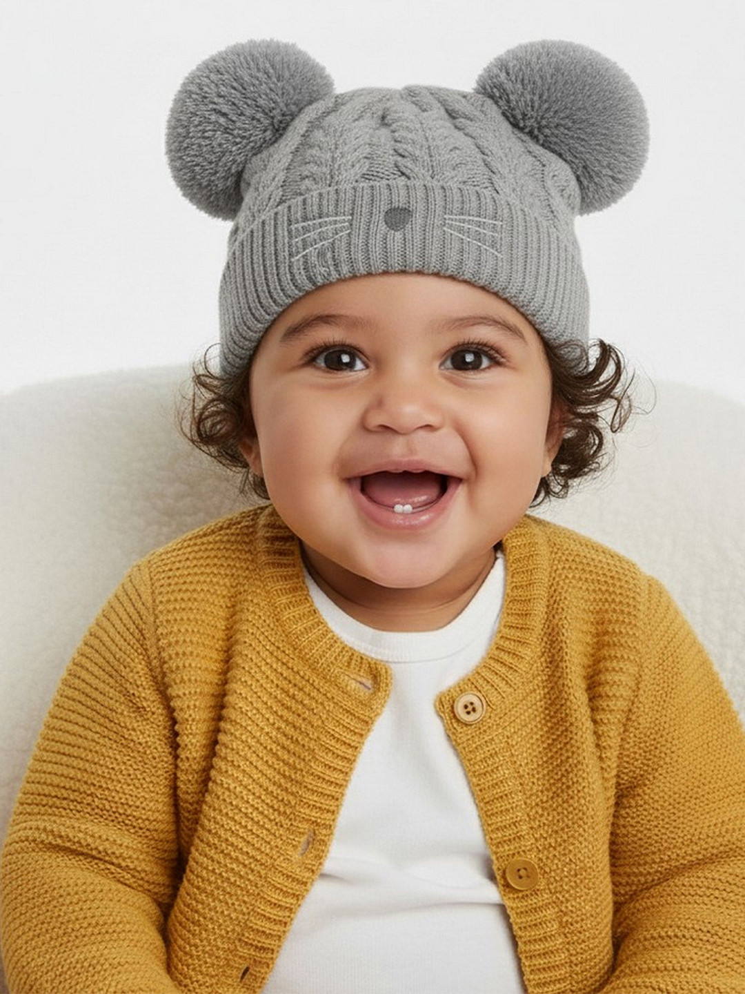 Infispace Kids Woollen Earflap Hood Beanie Caps