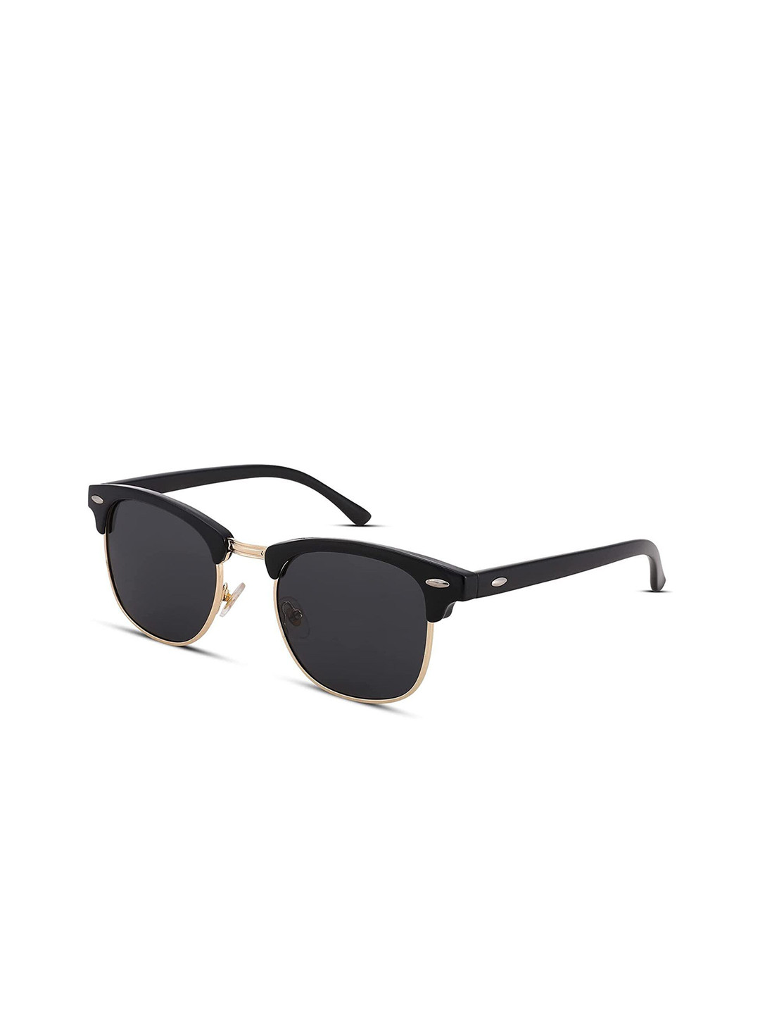 EYMEN I Unisex Browline Polarised UV Protected Sunglasses eym_IClubmaster Black Gold 333