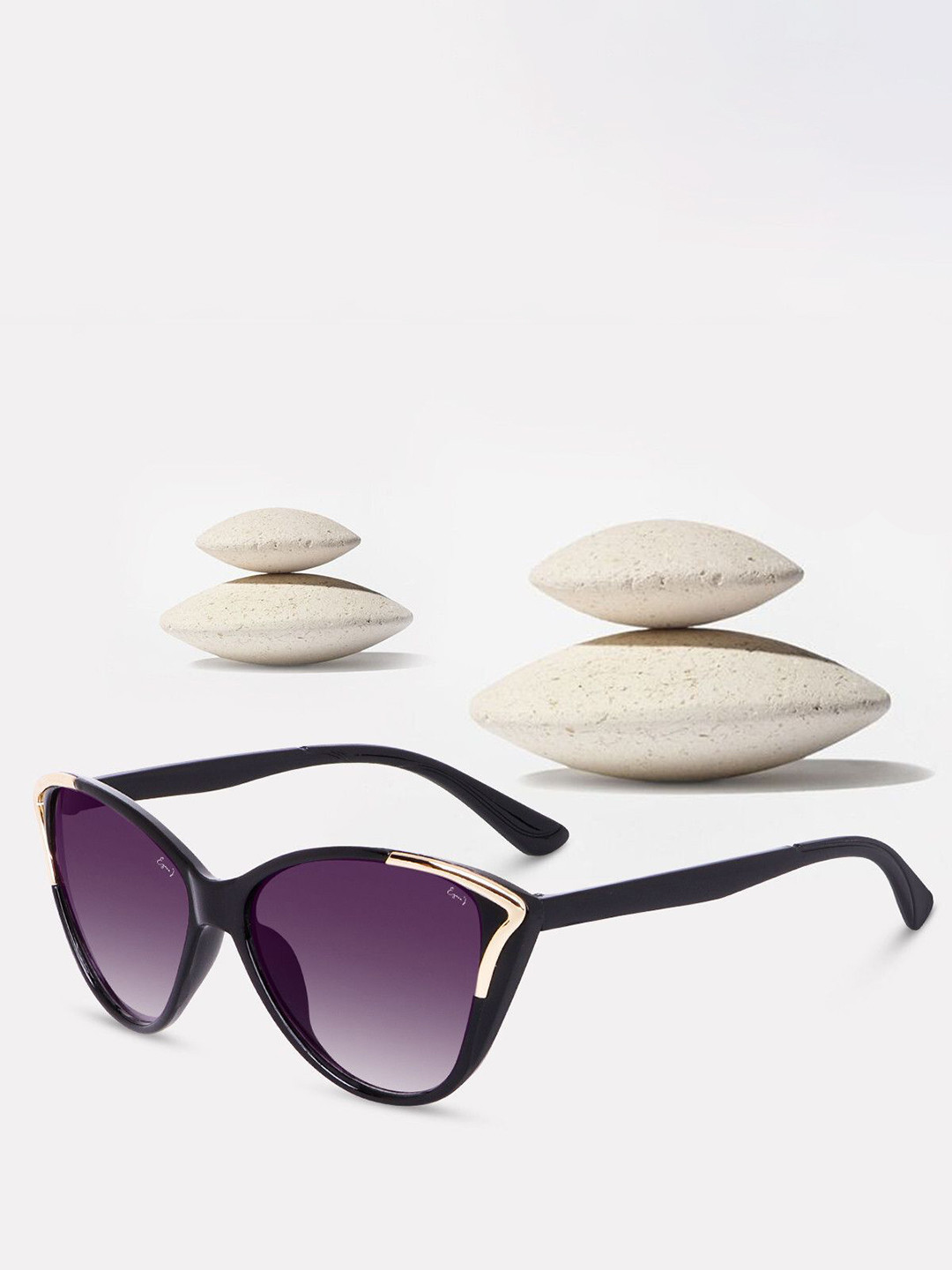 EYMEN I Women Polarised and UV Protected Lens Cateye Sunglasses SnowStpr_BLK-