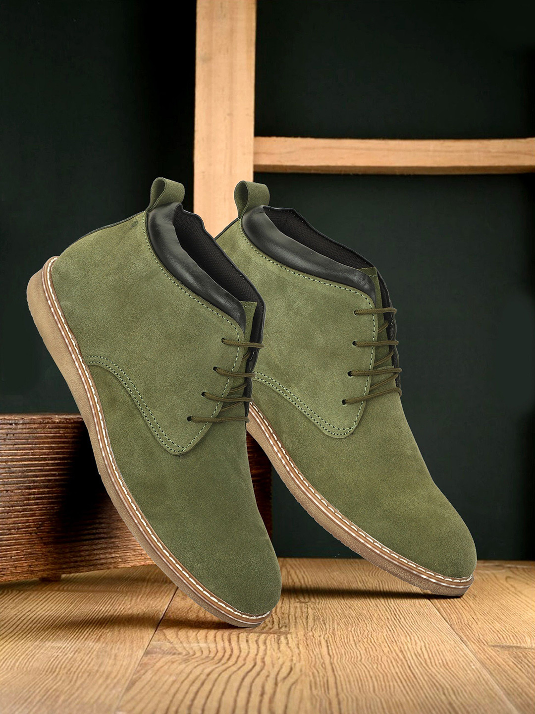 PSSHOES Men Round Toe Ankle Boots