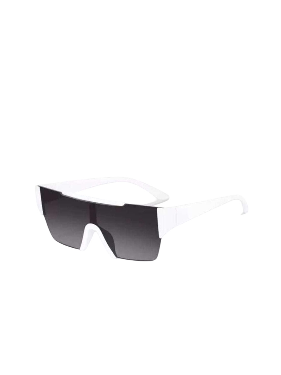 EYMEN I Unisex Black Lens & White Oversized Sunglasses with