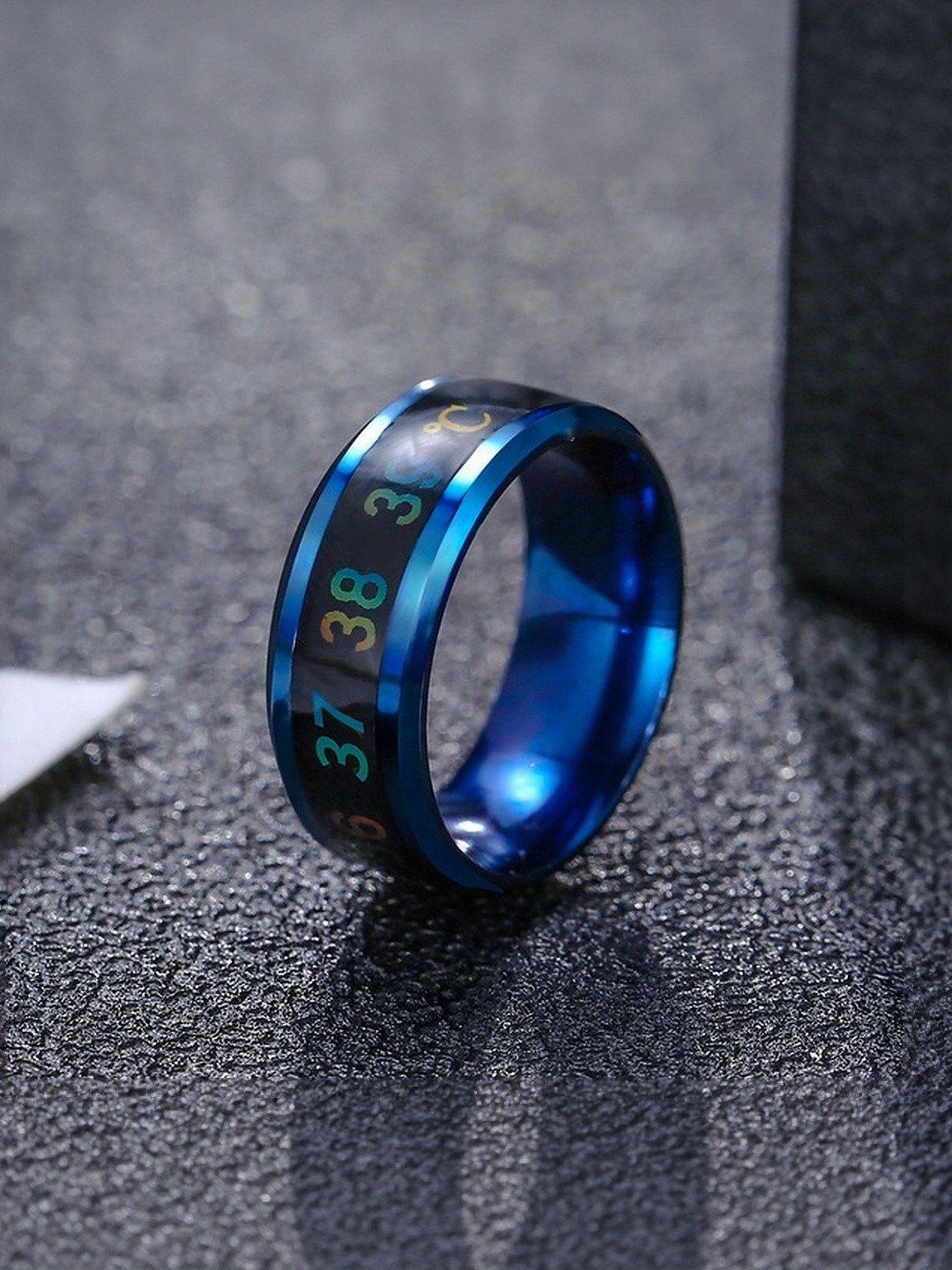 Iga collection Men Stainless Steel Smart Temperature Finger Ring
