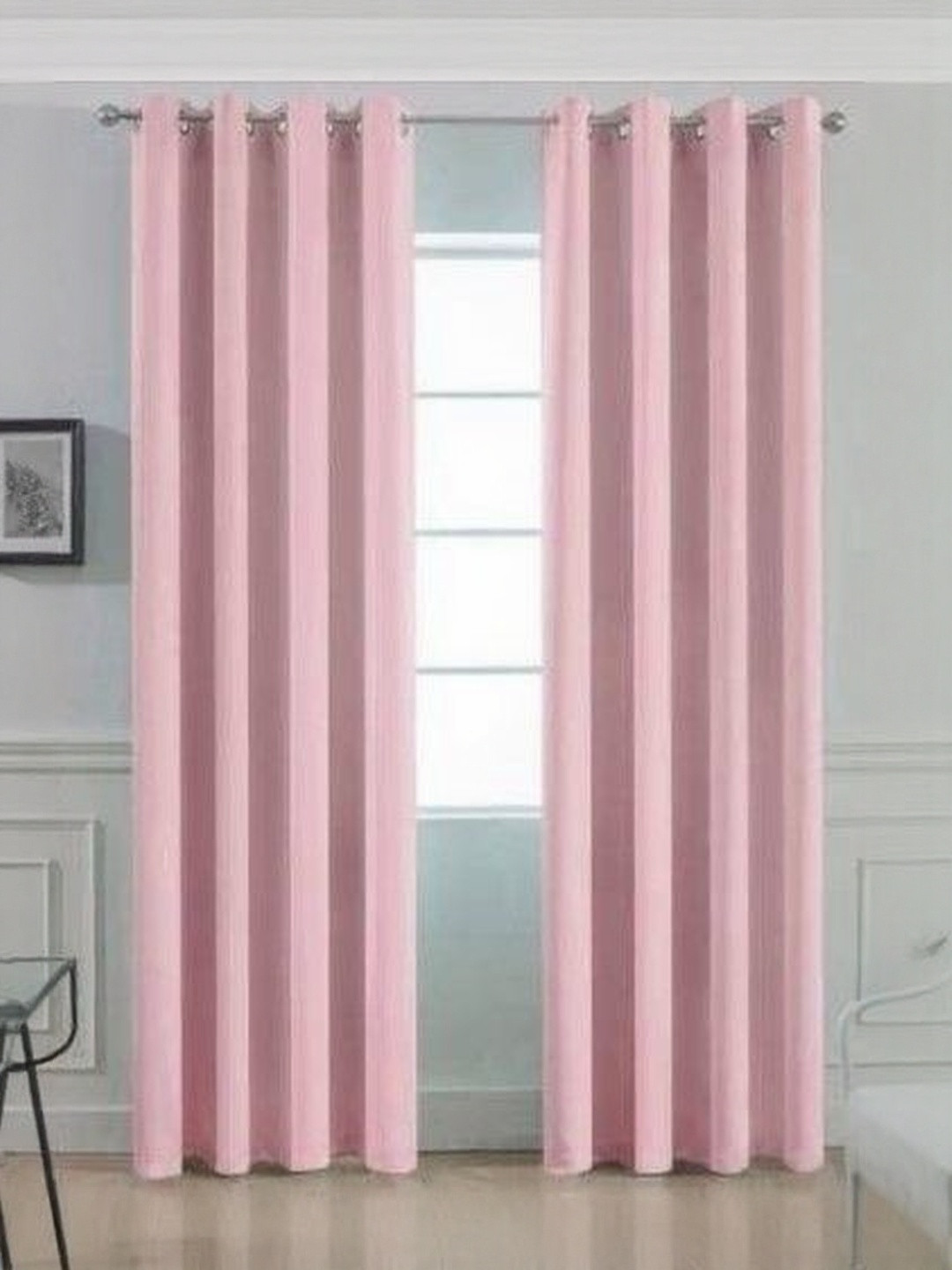 Myntra Elegant Homes Pink Regular Window Eyelet Curtain