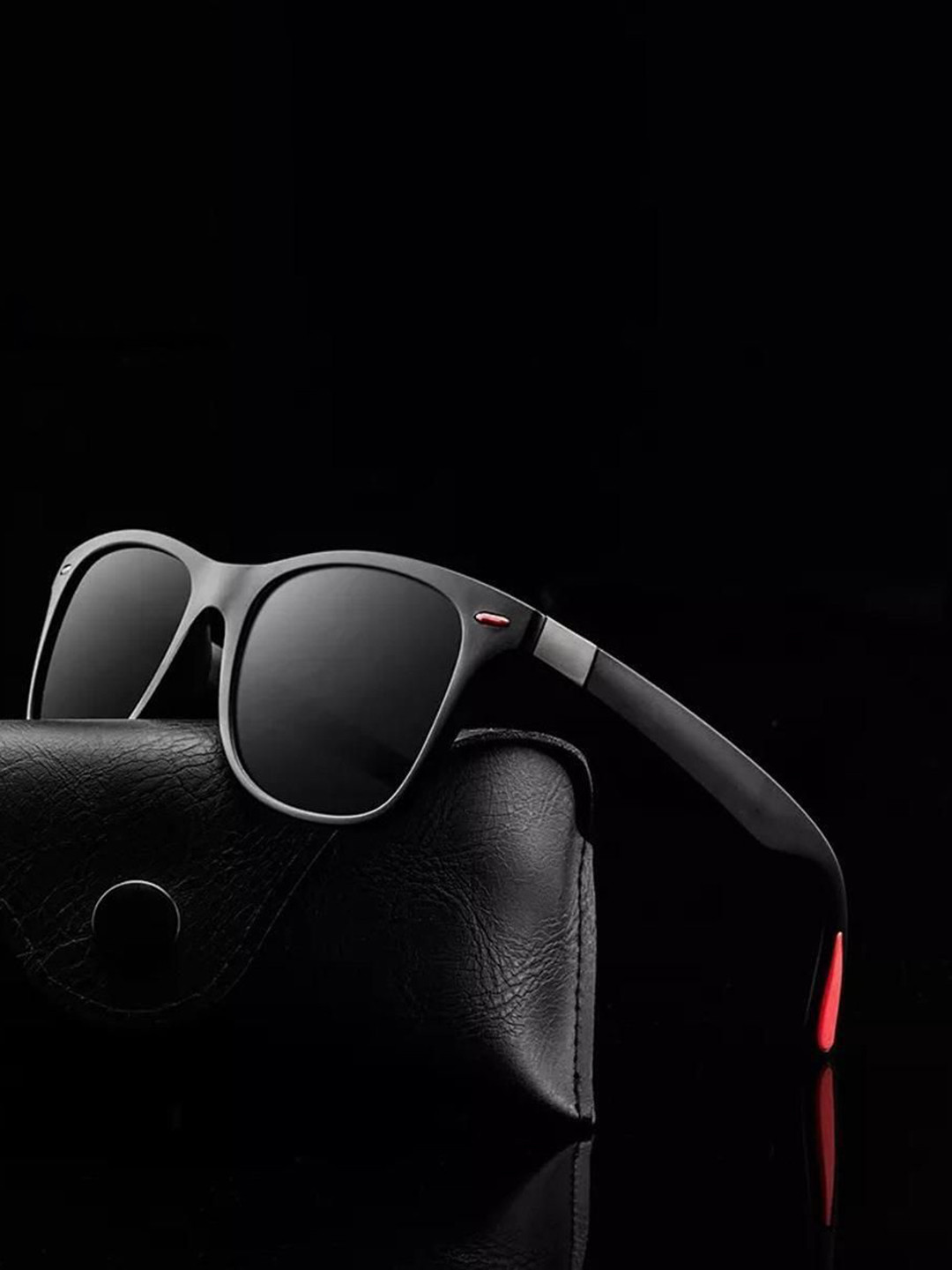 EYMEN I Unisex Polarised and UV Protected Lens Square Sunglasses eym_IRed_Tip@MAP