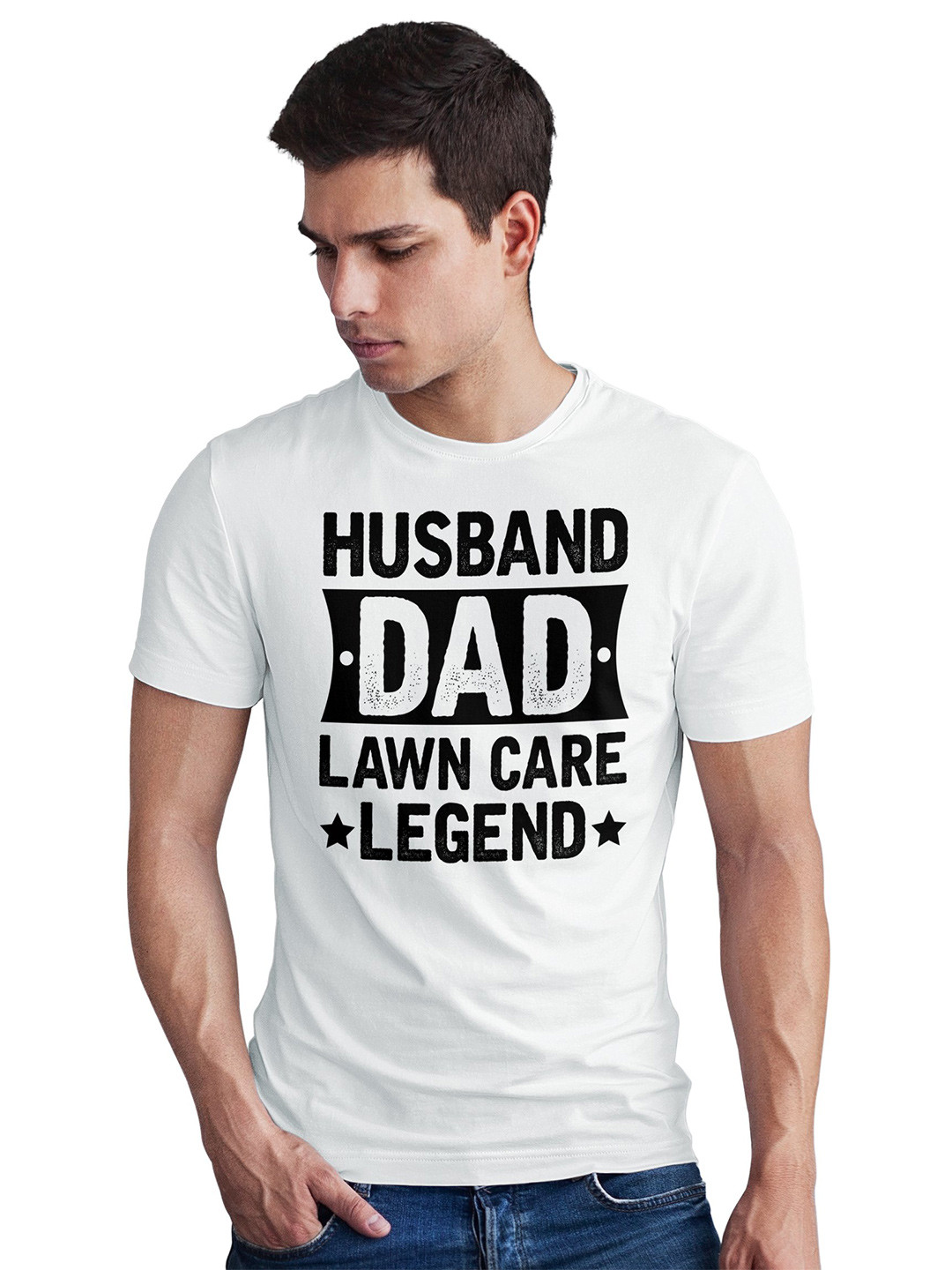 Seekbuylove Husband Dad Lawn Care Legend Printed Pure Cotton Bio Finish T-shirt
