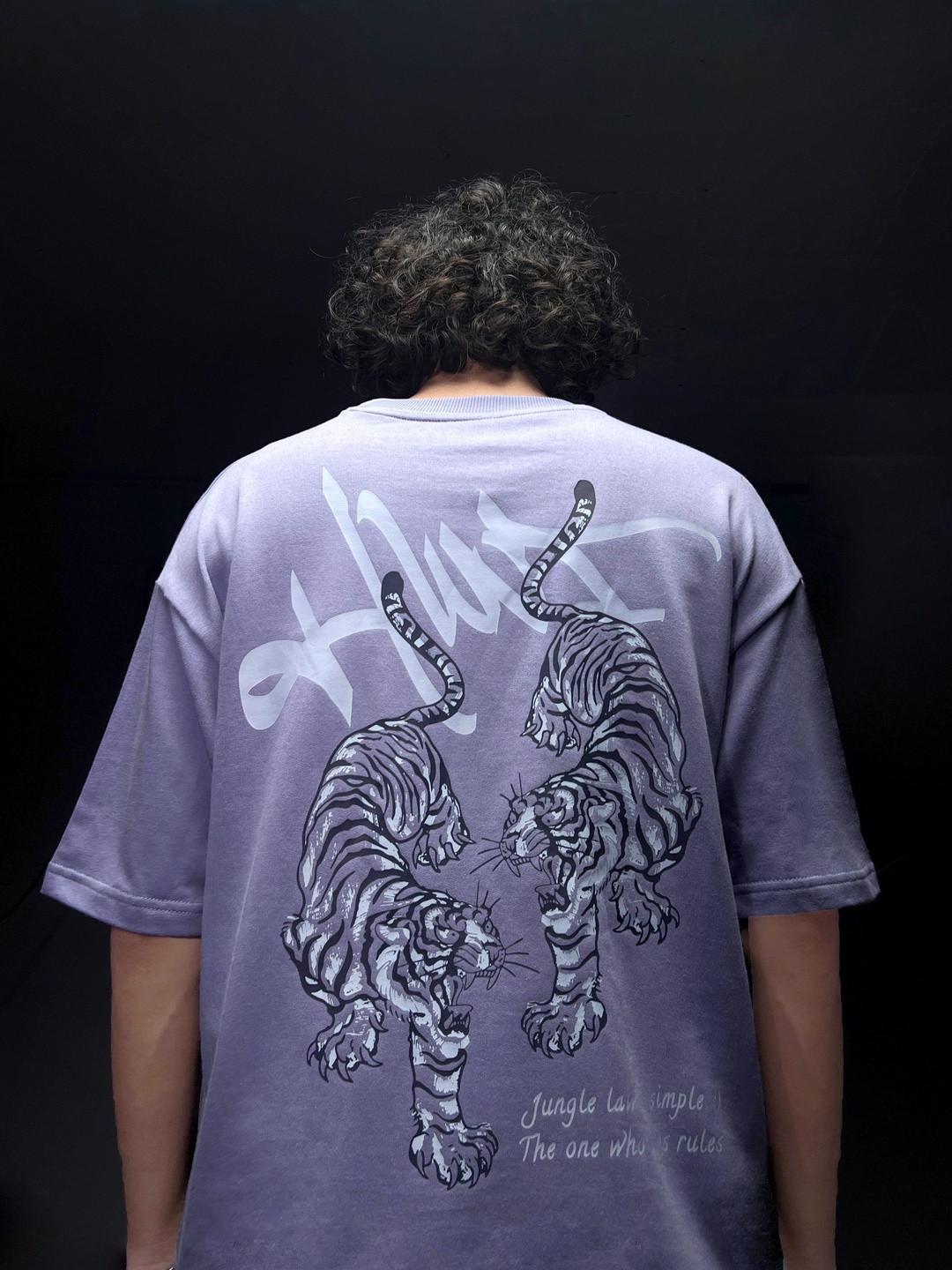 WHITE HUSK Men Sublimation Graphic Printed Round Neck Cotton Oversized T-shirt