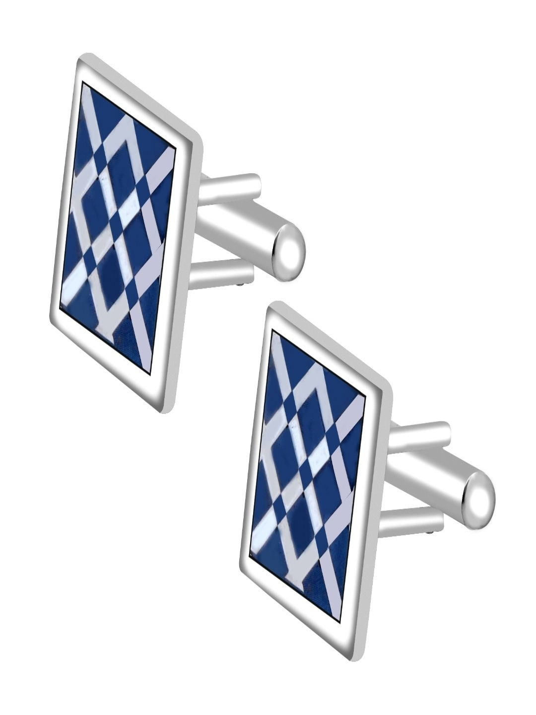 Curren Men Checked Square Cufflink