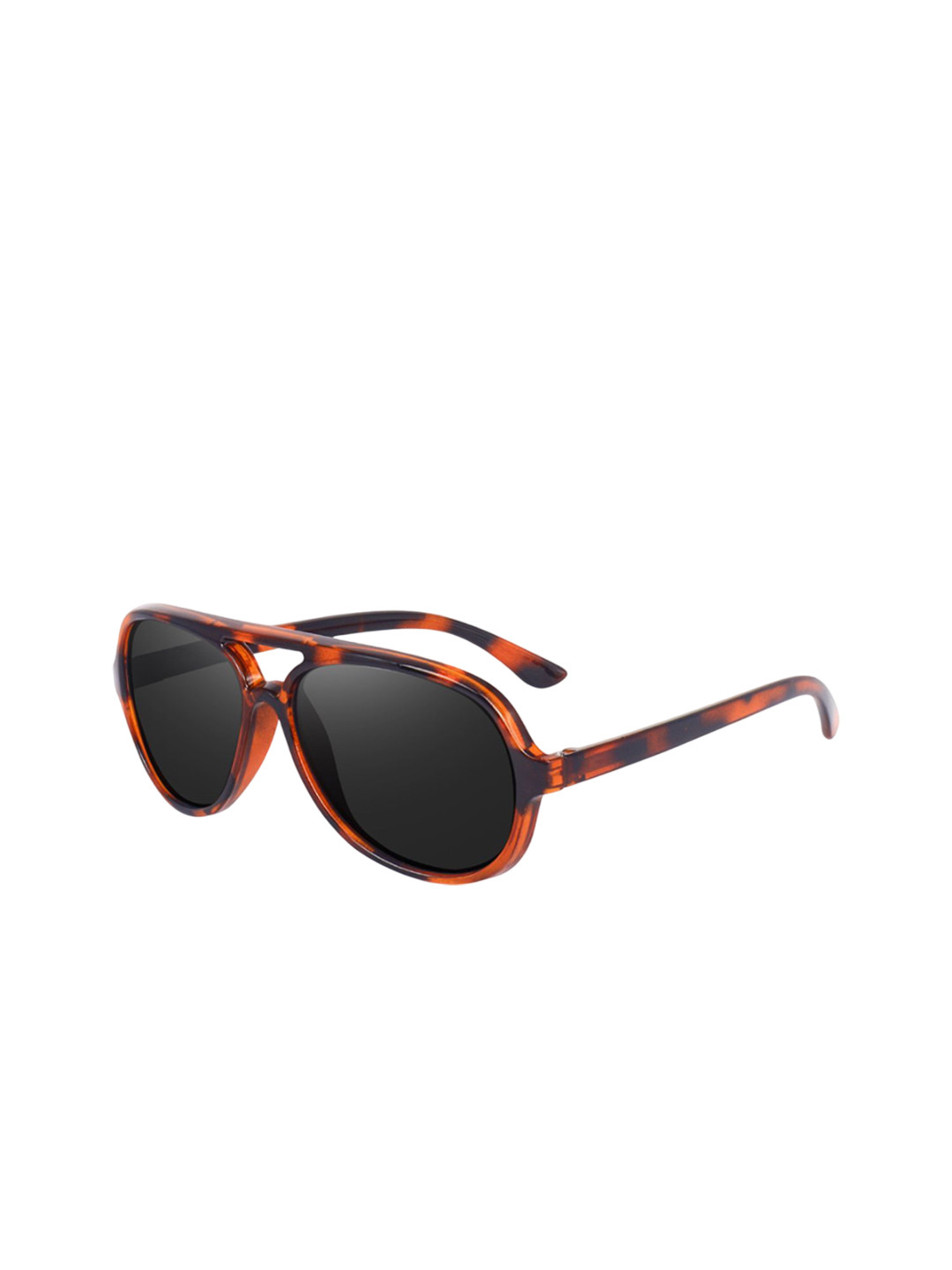 EYMEN I Unisex Black Lens & Orange Aviator Sunglasses