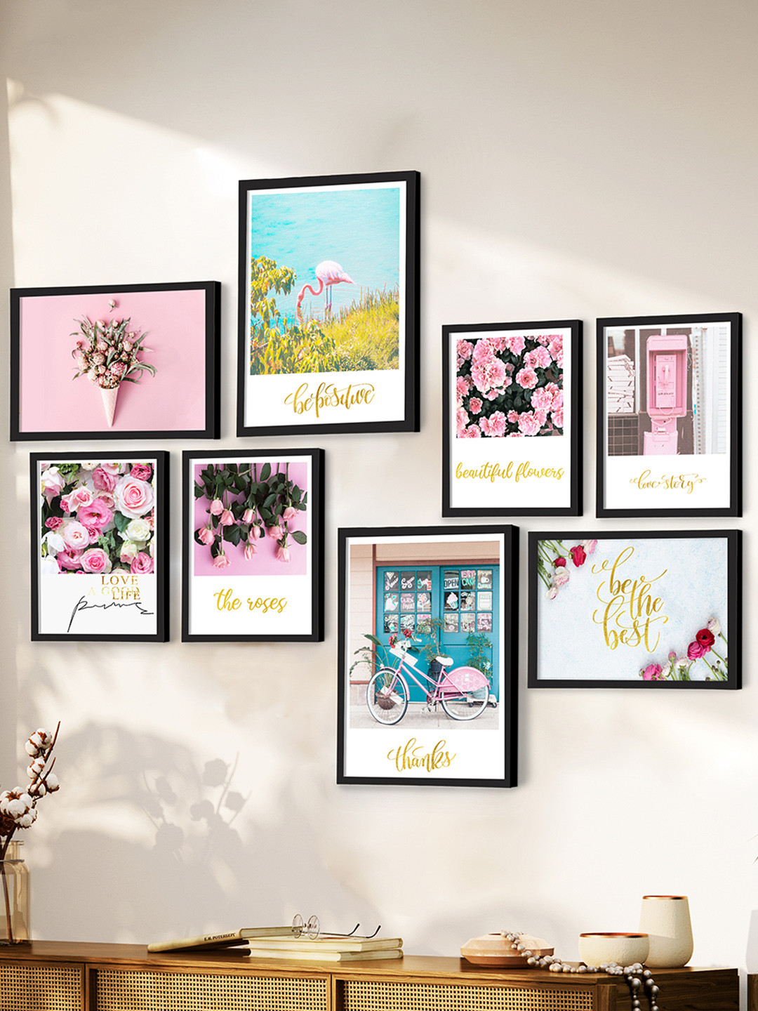 Art Street Set Of 8 Blossom Theme Framed Painting Wall Arts