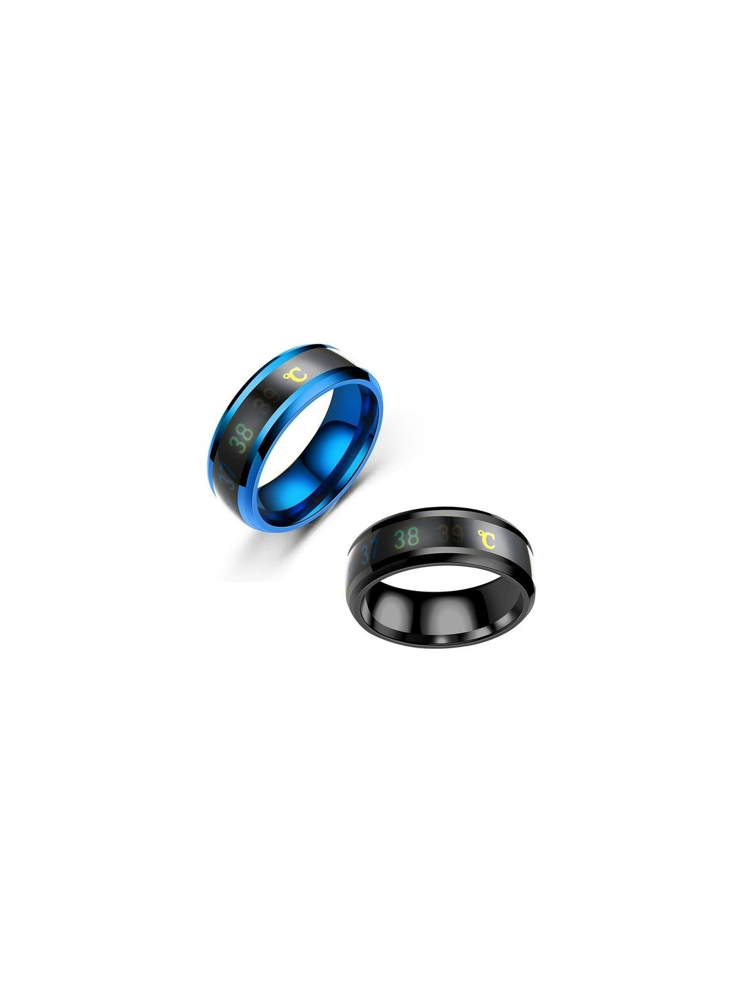 Iga collection Set Of 2 Stainless Steel Smart Temperature Finger Rings