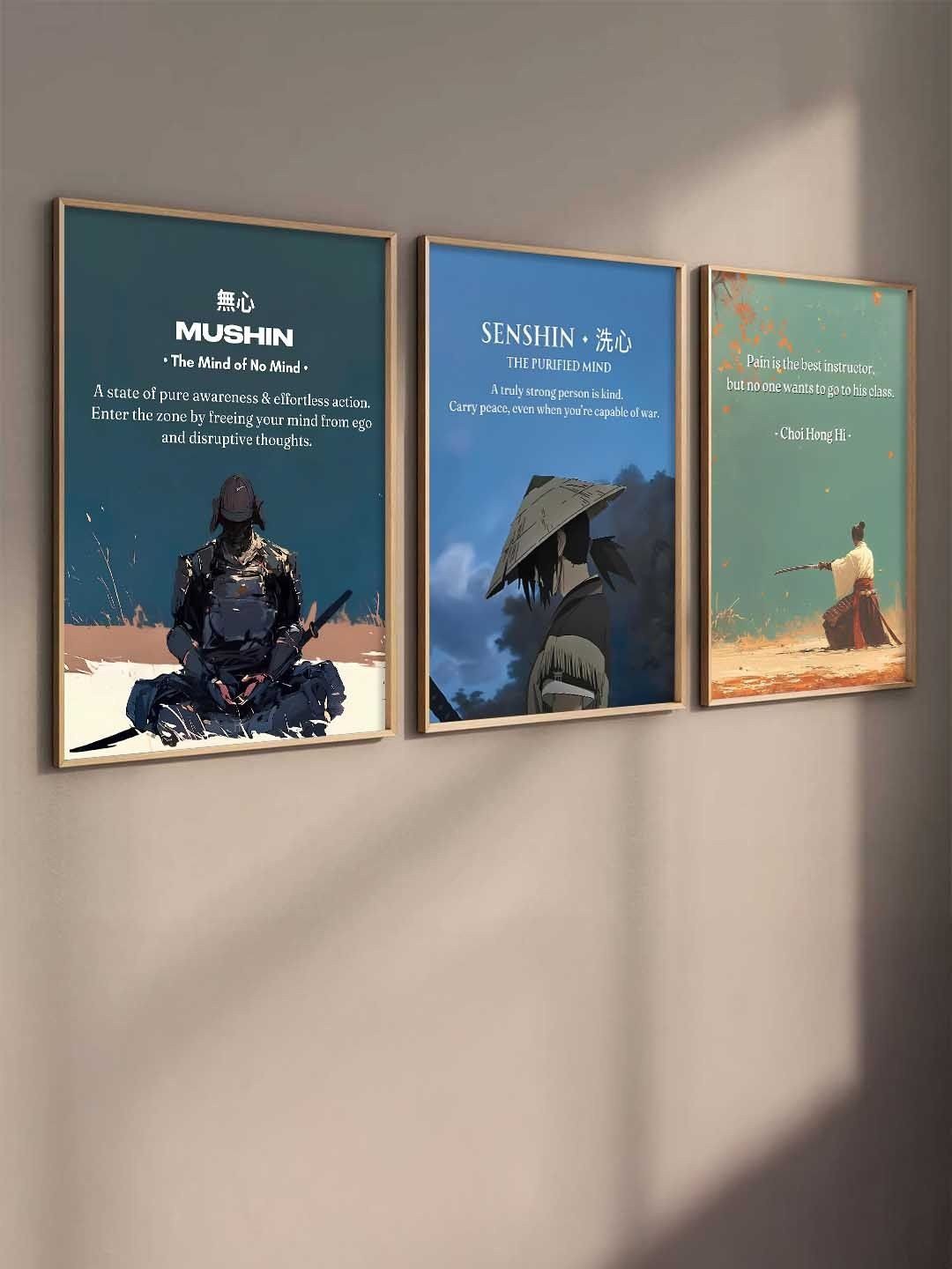 WALLLANE Set of 3 Japanese Art Framed Posters