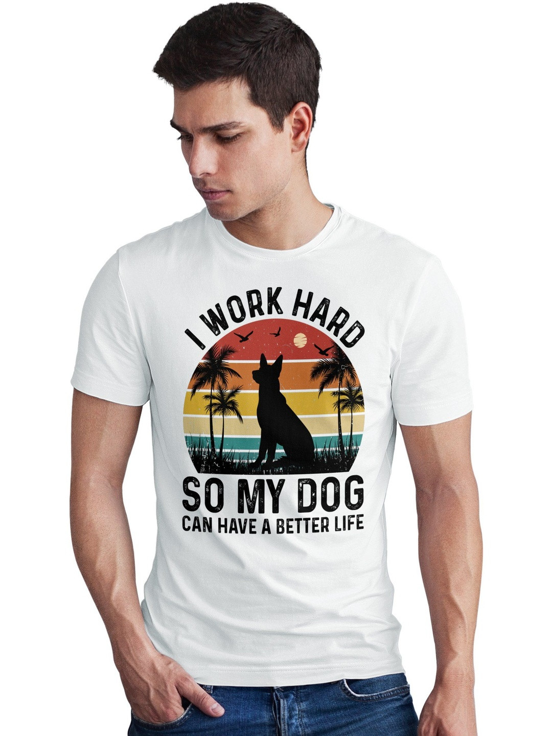 Seekbuylove Funny Dog Lover Graphic Printed Pure Cotton Bio Finish T-shirt