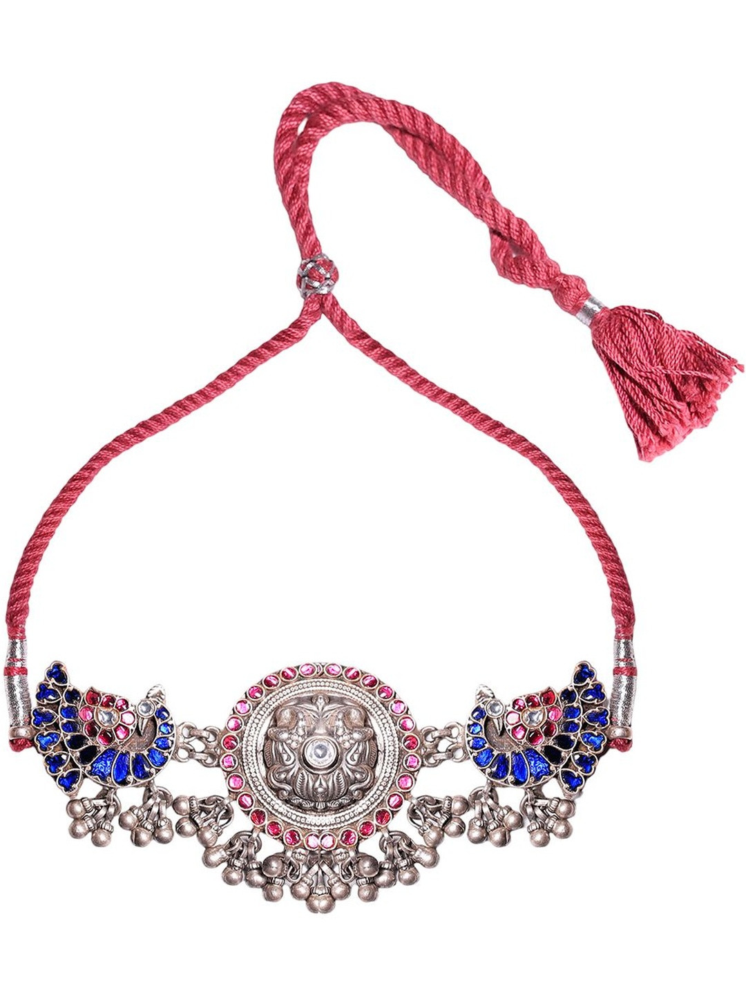 Studio Anivarya Phulwari Chitai Repousse Necklace with Adjustable Drawstring Closure