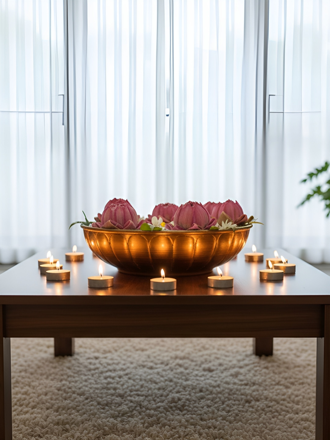 ExclusiveLane Prakashriti Gold Toned Iron Decorative Urli Bowl