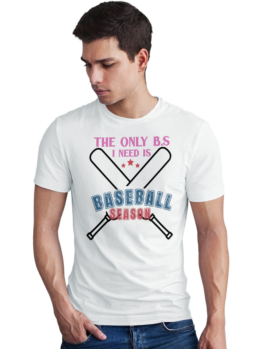 Seekbuylove Baseball Season Typography Printed Bio Finish T-shirt