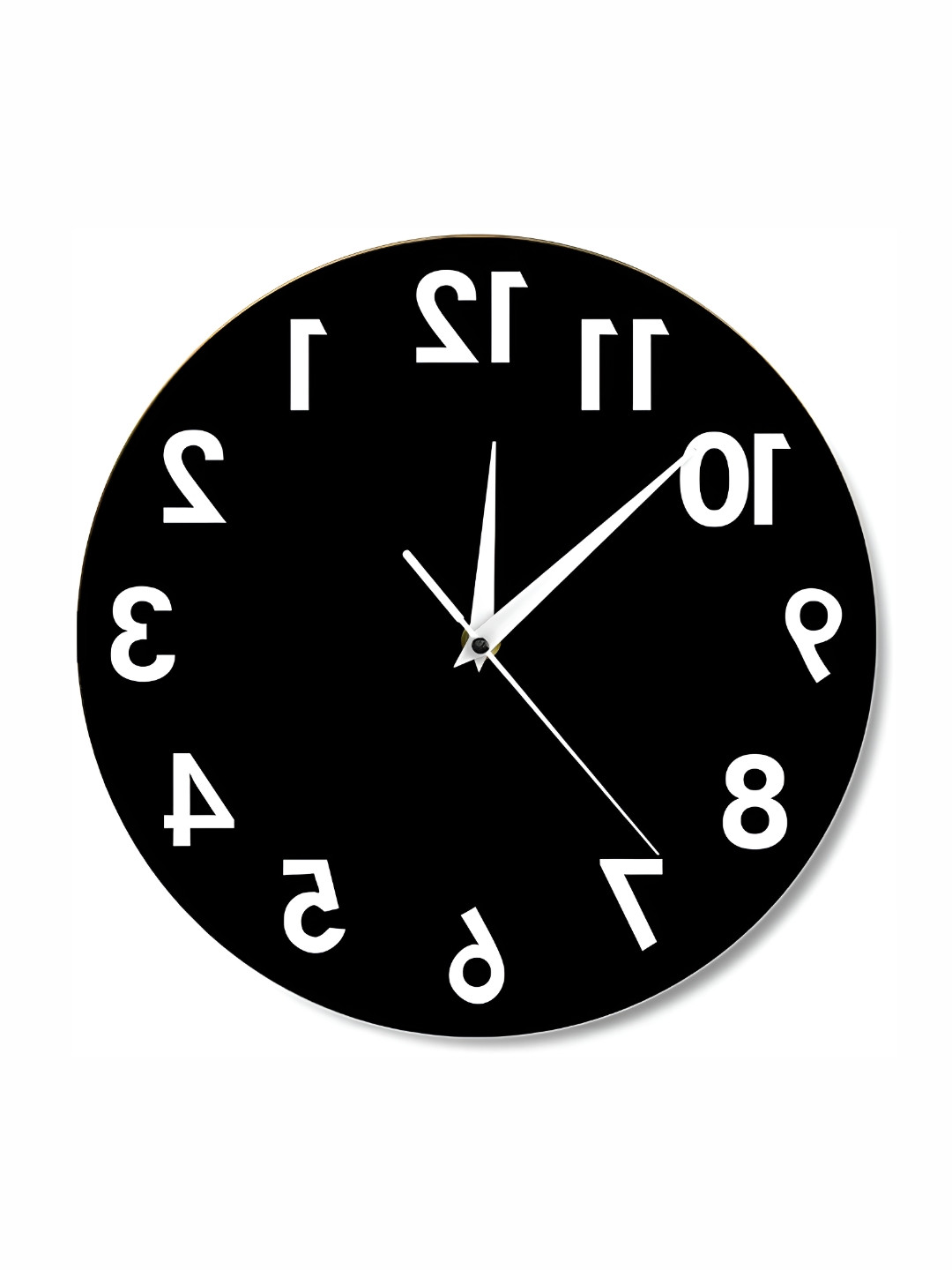 QEZNEF Black Round Shaped Analogue Traditional Wall Clock 30 cm x 30 cm