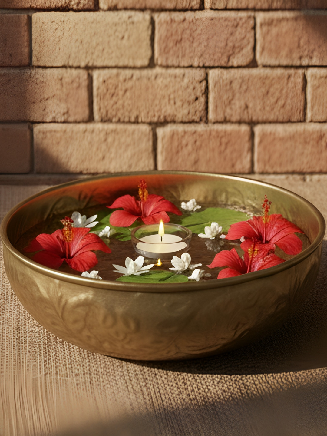 ExclusiveLane Swarna Kalash Gold Toned Decorative Urli Bowl