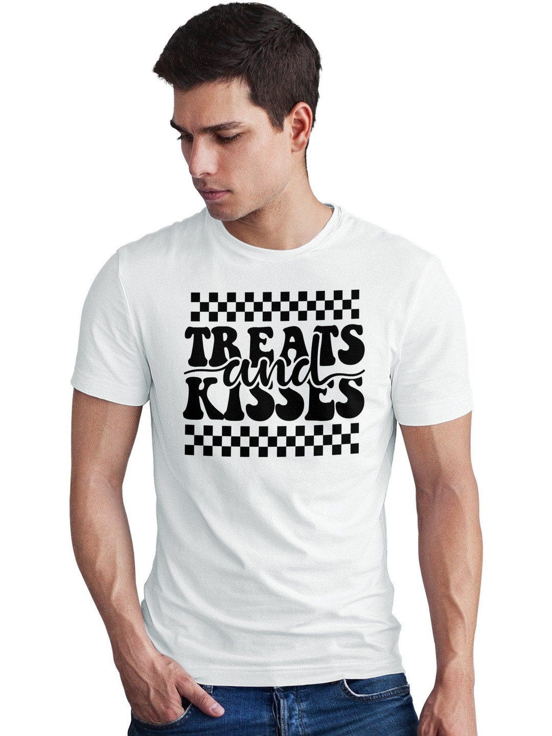 Seekbuylove Treats And Kisses Typography Printed Pure Cotton Bio Finish T-shirt