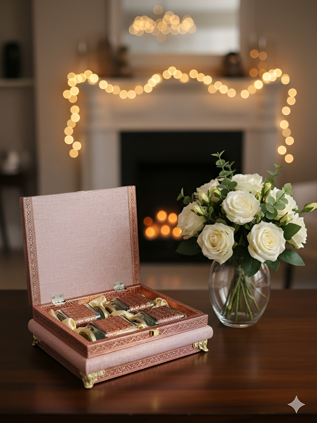 PUFFSMART Brown & Green 4 Pieces Printed Diwali Hamper Boxes