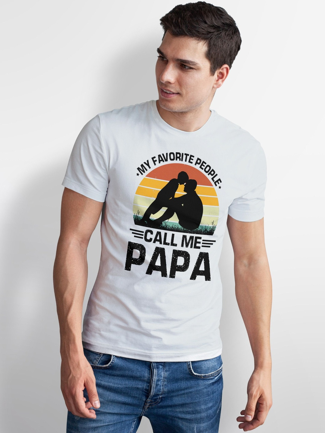 Seekbuylove My Favorite People Call Me Papa Printed Pure Cotton Bio Finish T-shirt