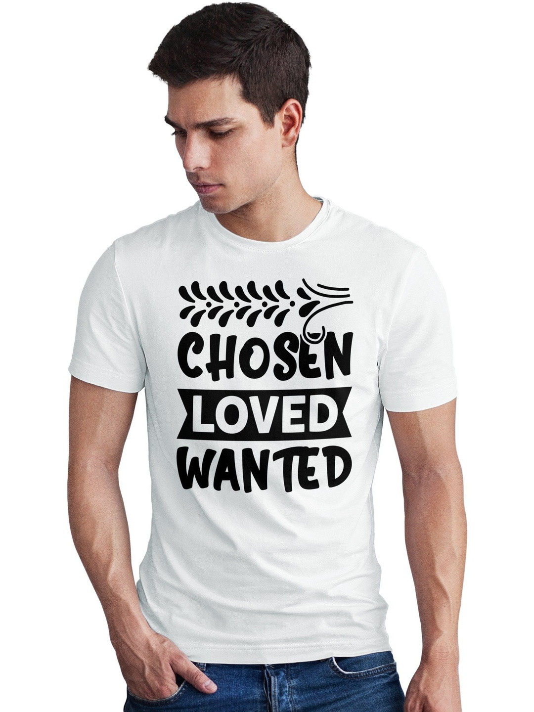 Seekbuylove Typography Positive Vibes Printed Round Neck Bio Finish Pure Cotton T-shirt