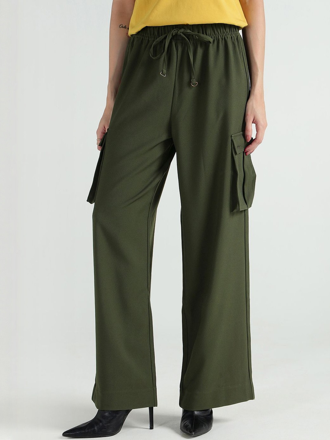 ELLE Women Regular Fit Cargo Trousers
