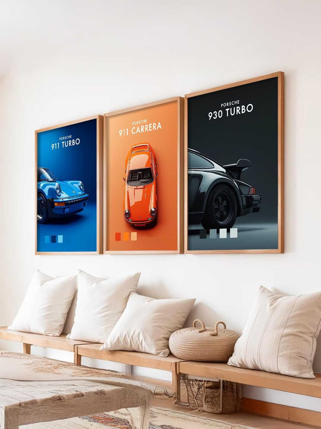 WALLLANE Set of 3 Multicoloured Wood Wall Photographs