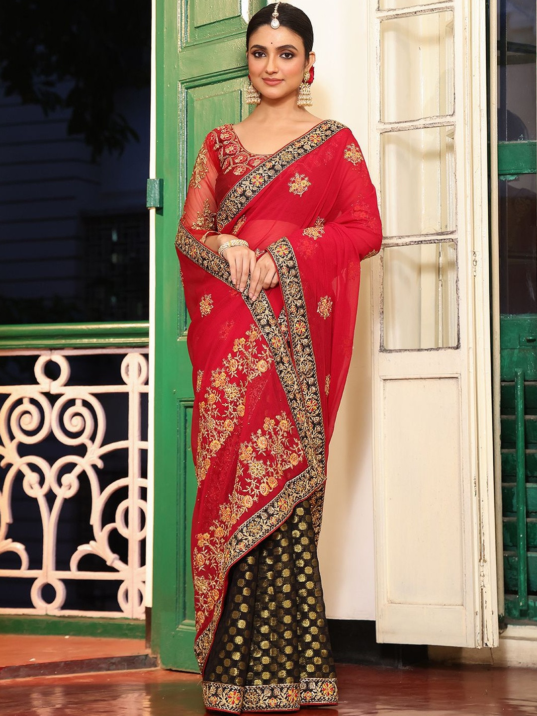 Kalista Embellished Embroidered Viscose Saree