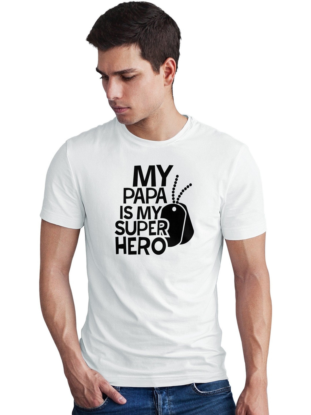 Seekbuylove Typography Father'S Day Gift Printed Round Neck Bio Finish Pure Cotton T-shirt