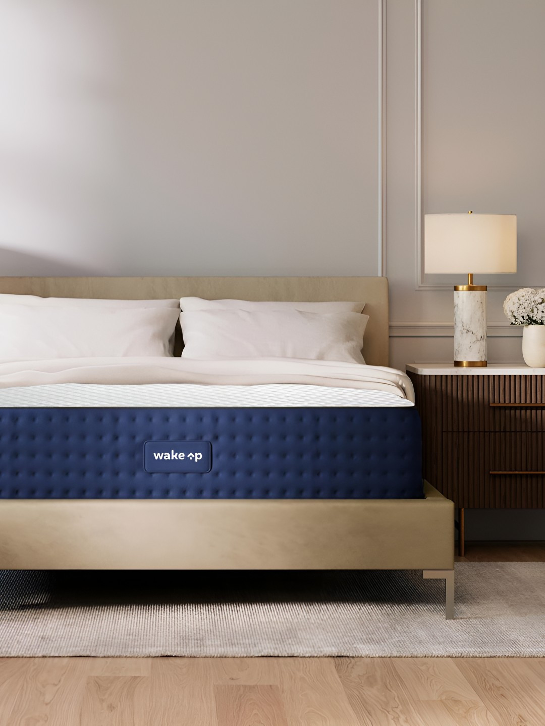 Wakeup India Grey Quilted Cotton Body Zone Technology Orthopedic King Size Mattress