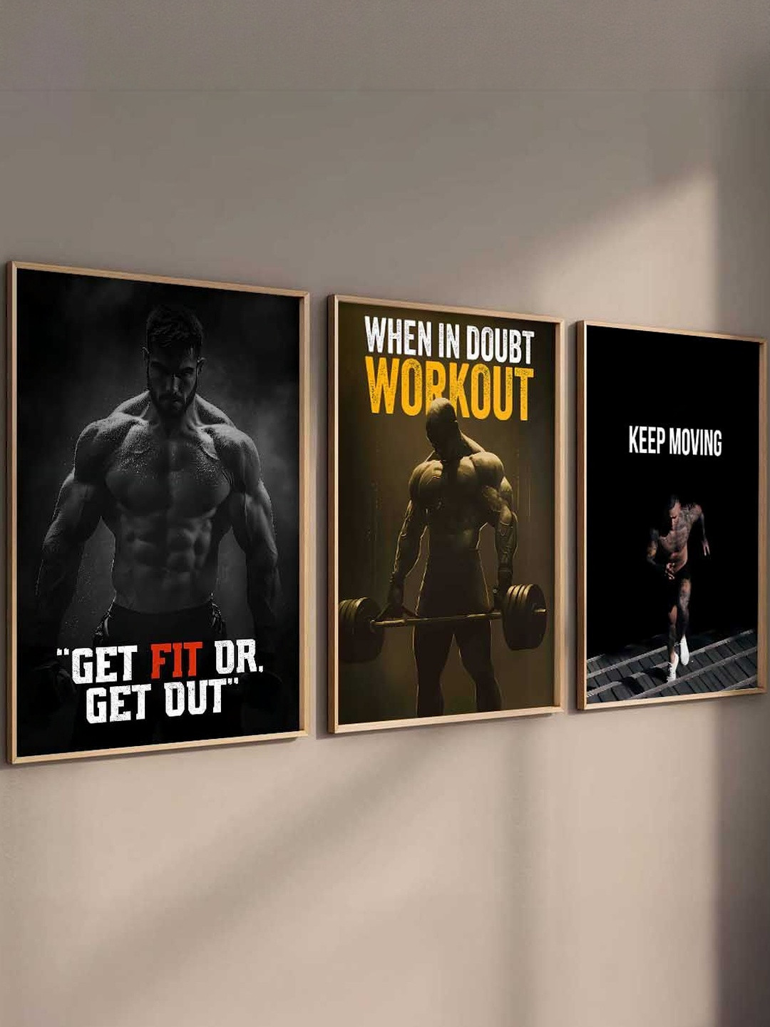 WALLLANE Set of 3 Black Wood Wall Photographs