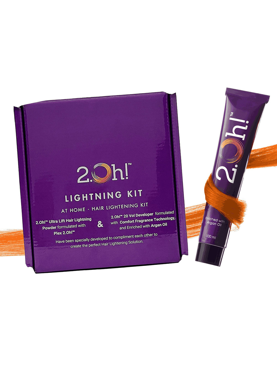 2.Oh! Semi Permanent Hair Color & Bleach Kit-250ml Shade-Orange