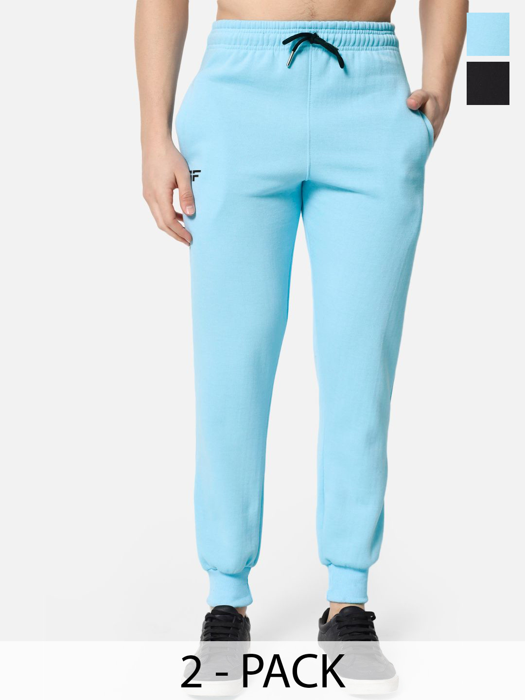 FFLIRTYGO Men Pack Of 2 Mid-Rise Regular Fit Fleece Track Pants