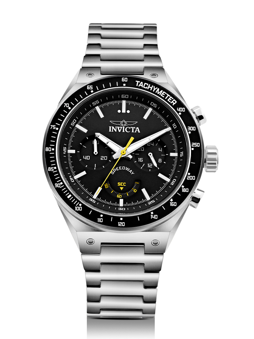 Invicta Men Dial & Stainless Steel Bracelet Style Straps Analogue Tachymeter Watch 49376