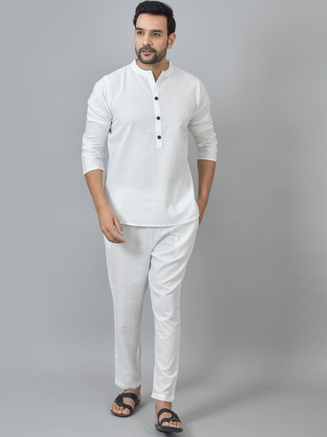 ETC X D To D Life Style Mandarin Collar Pure Cotton Kurta With Trouser