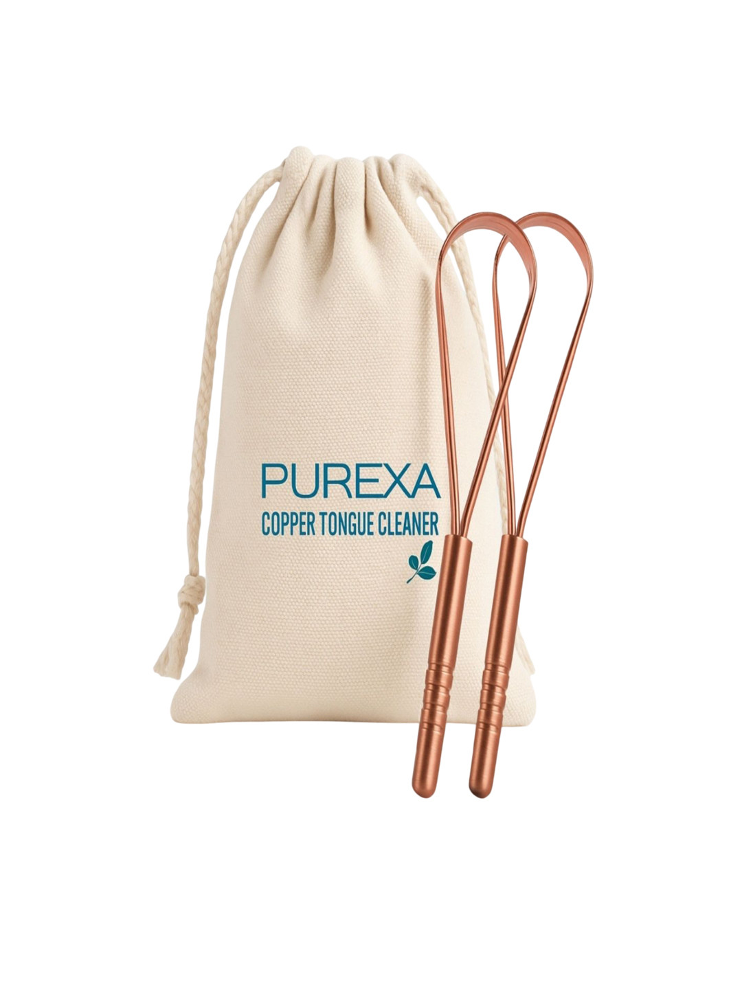 Purexa Set Of 2 Q-Shape Copper Durable Rust-Free & Fresh Breath Care Tongue Cleaner